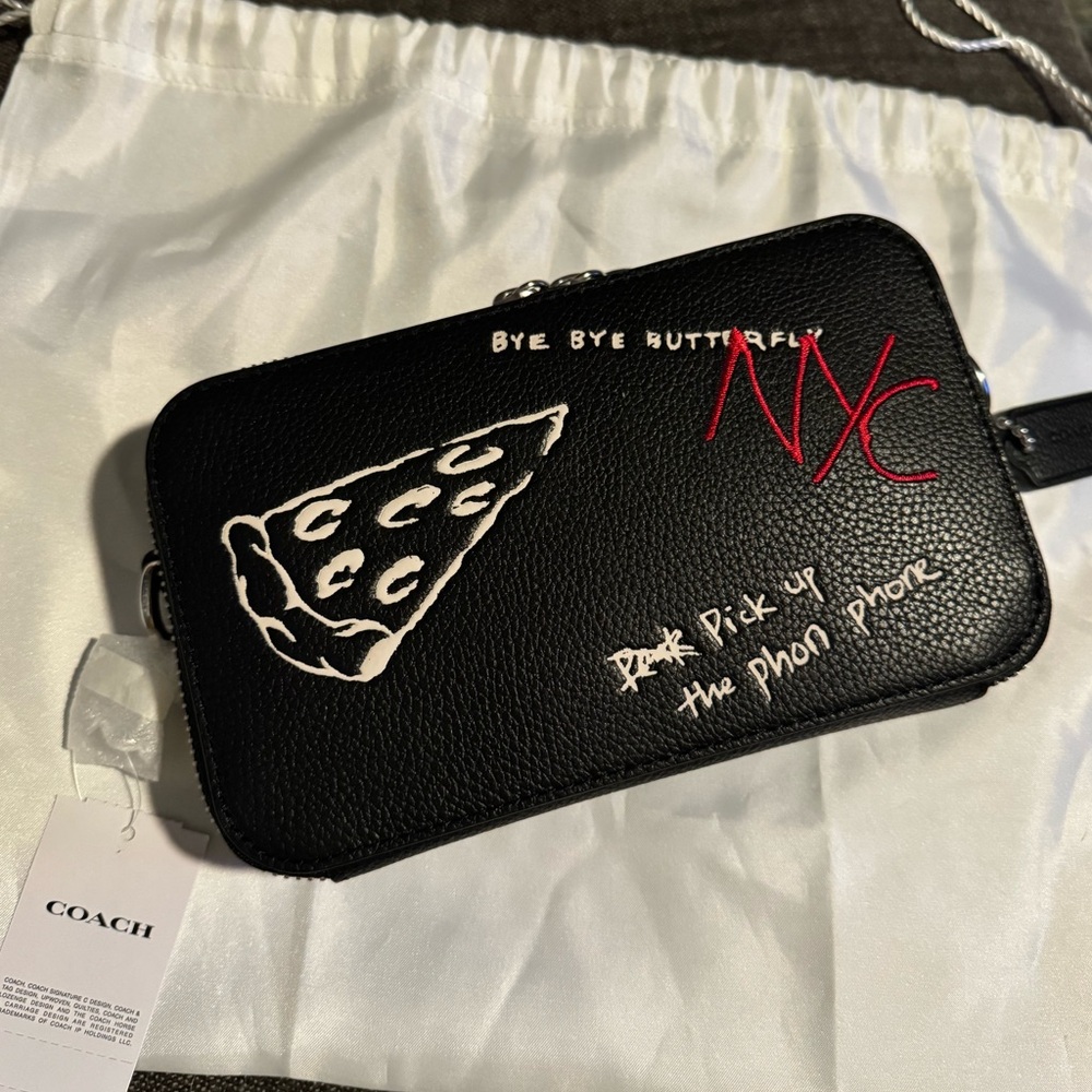 Coach Black and Red NYC Graphic Crossbody